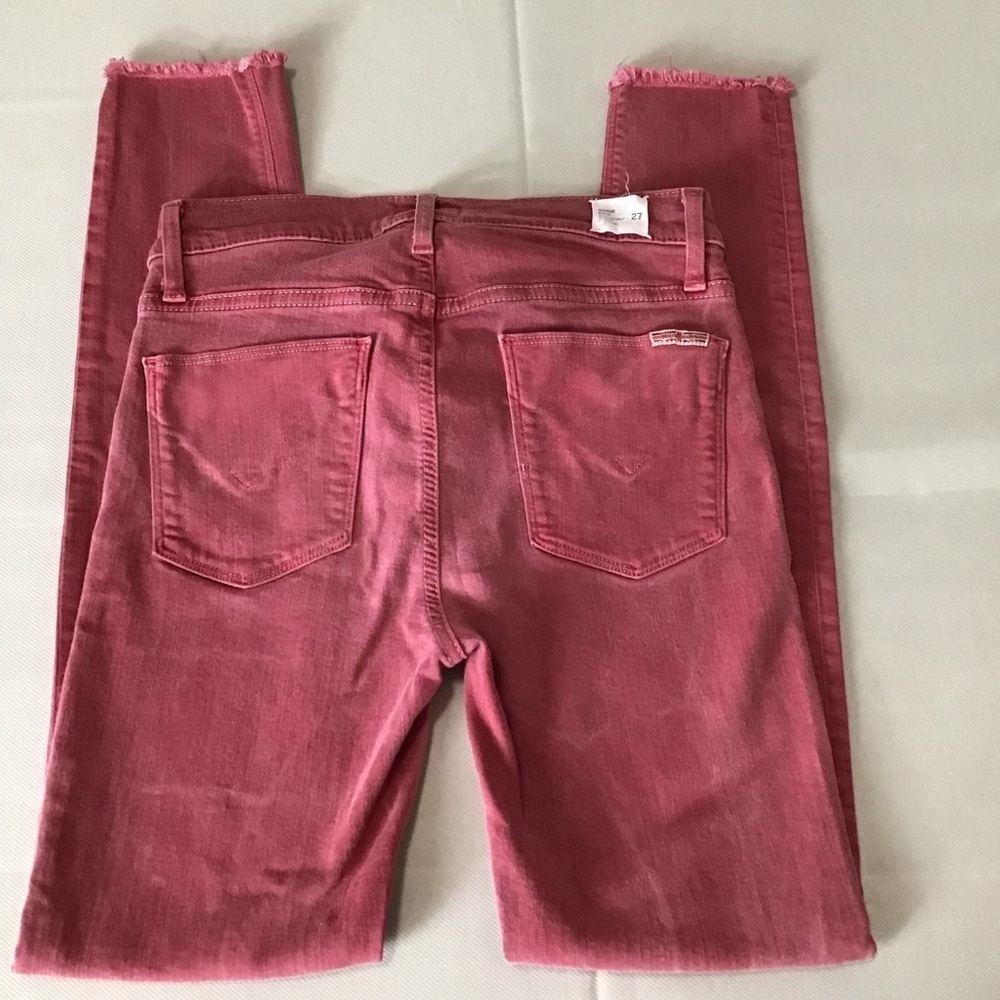 Hudson Jeans Women's Mid Rise Nico Super Skinny Raw Hem in Rose - Picture 5 of 13